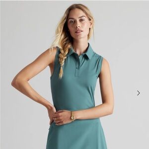 Rhone Course to Court Sleeveless Polo Green Sea NWT